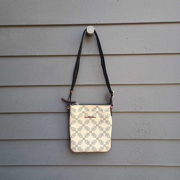 Tous Beige Gray Brown Black Leather Bear Chain Print Crossbody - Picture 12 of 12